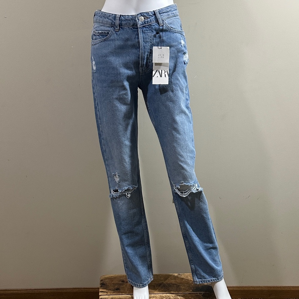 Zara Women's Light Blue Straight Leg Jeans Size 4 NWT